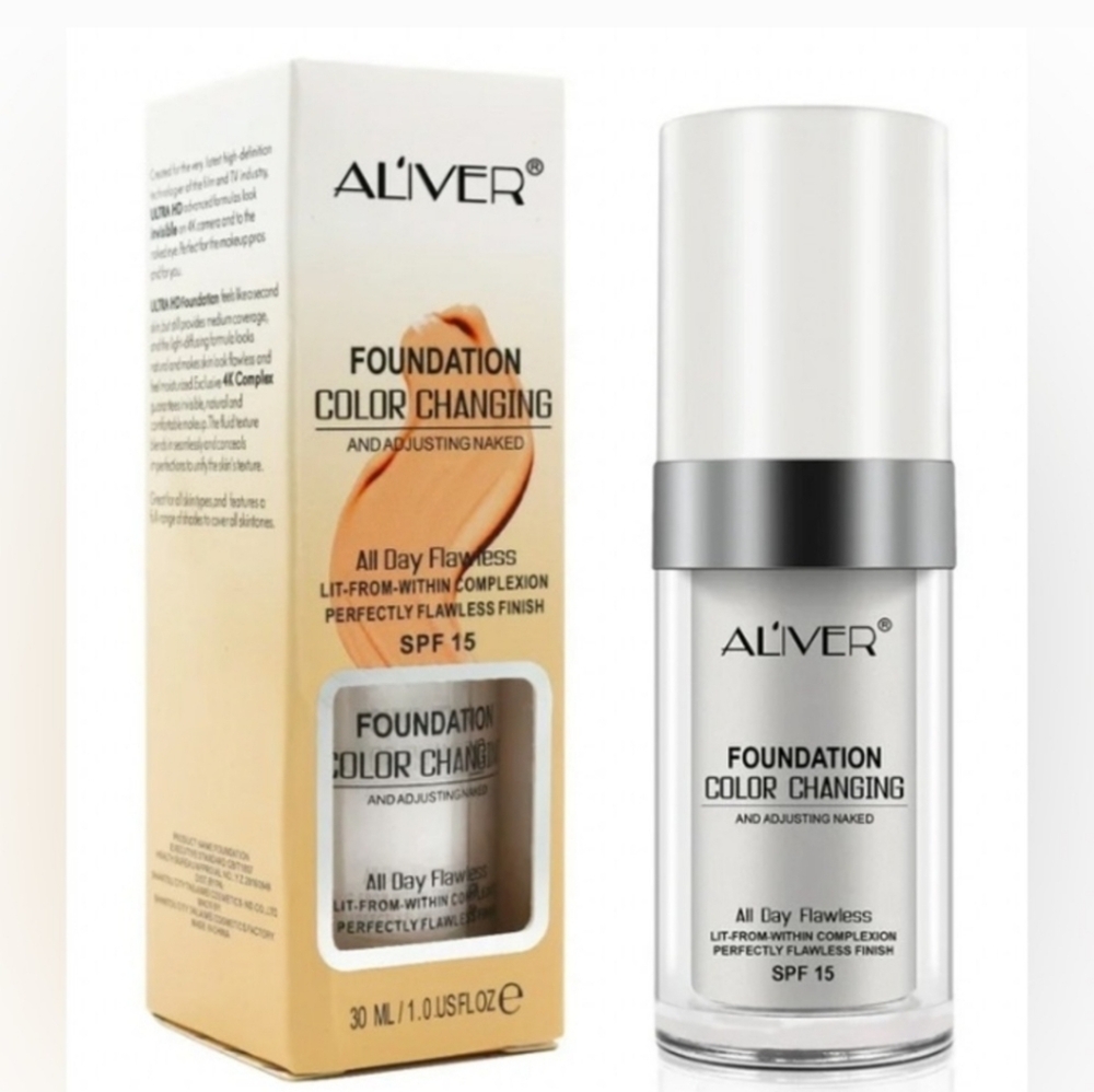 Aliver NEW Color Changing Foundation With SPF 15